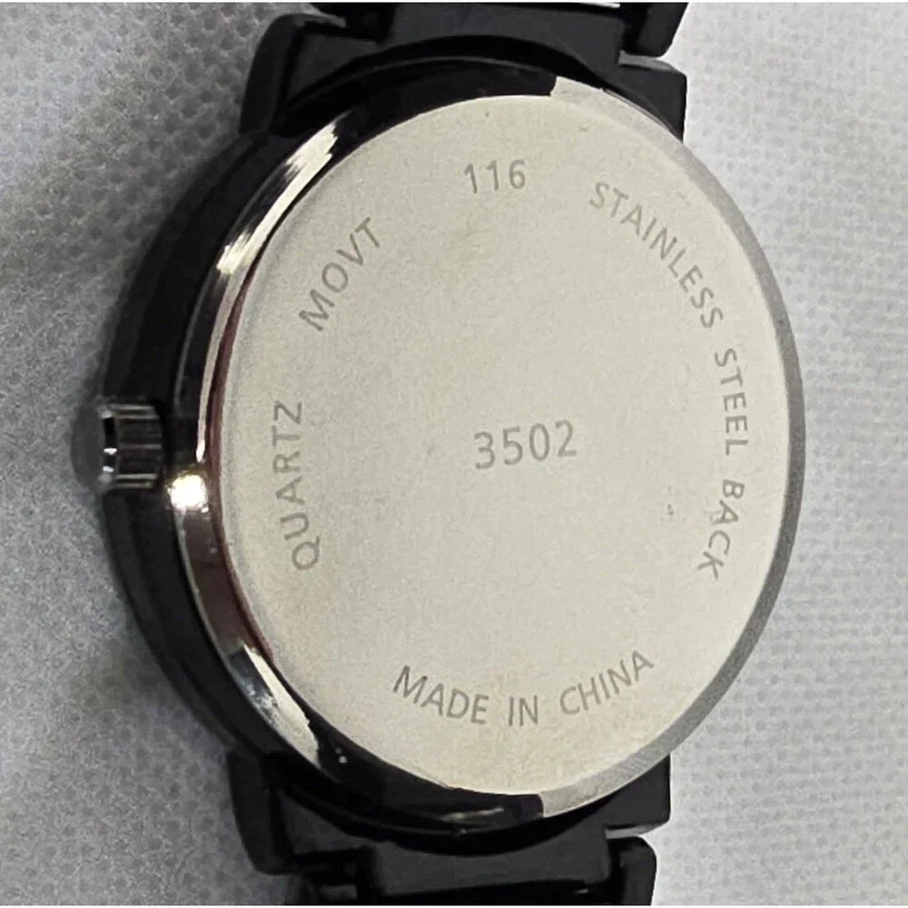 Men's Classic Round Genuine Diamond Round Black Dial Case Link Bracelet Watch 13 - Picture 6 of 6